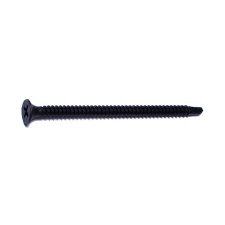 Buildright Self-Drilling Screw, #8 x 2-5/8 in, Black Phosphate Steel Flat Head Phillips Drive, 100 PK 08861